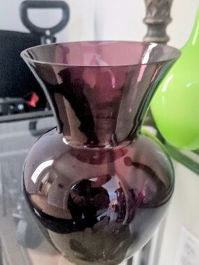 Vintage Purple Glass Decorative Vase - Unbranded
